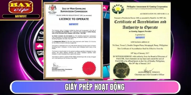 Giấy phép hoạt động